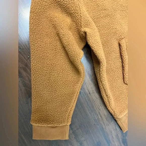 Madewell (re)sourced Sherpa Half Zip Sweatshirt Men's Size Large Brown Cozy NWT - Picture 11 of 16